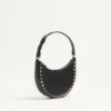 Mini torebka Rockstud Hobo z ziarnistej skóry cielęcej Mini torebka Rockstud Hobo z ziarnistej skóry cielęcej