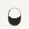 Mini torebka Rockstud Hobo z ziarnistej skóry cielęcej Mini torebka Rockstud Hobo z ziarnistej skóry cielęcej