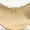 Mini torebka typu hobo z laminowanej ziarnistej skóry cielęcej z logo Vlogo
