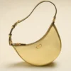 Mini torebka typu hobo z laminowanej ziarnistej skóry cielęcej z logo Vlogo