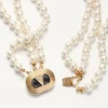 Naszyjnik owalny z metalu, emalii, pereł i kryształów Swarovski® Naszyjnik owalny z metalu, emalii, pereł i kryształów Swarovski®
