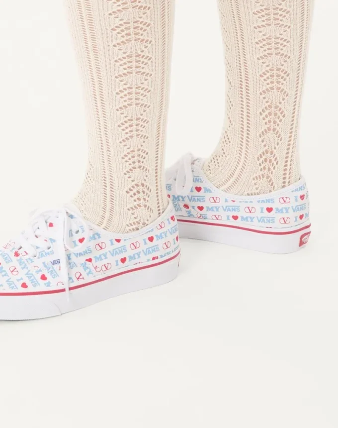 Niskie trampki Valentino Garavani i Vans z nadrukiem Valentino Vans Love na tkaninie