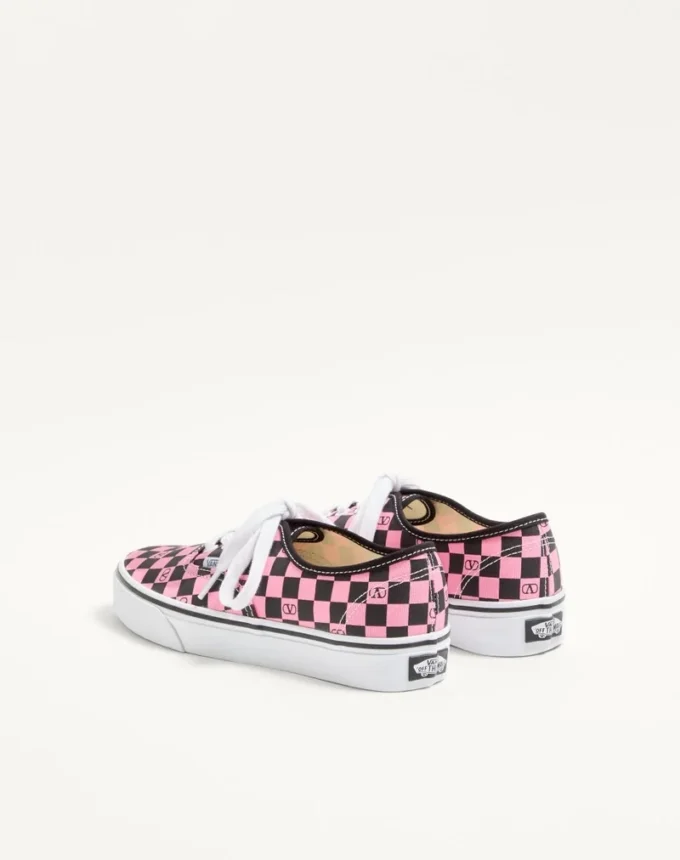 Niskie trampki Valentino Garavani i Vans z tkaniny z nadrukiem VLogo w szachownicę