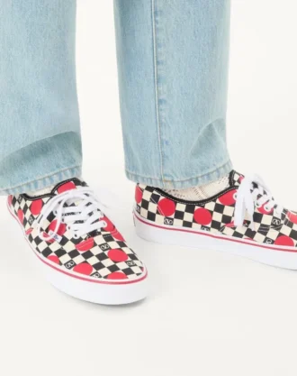 Niskie trampki Valentino Garavani i Vans z tkaniny z nadrukiem VLogo w szachownicę i detalami w kropki Niskie trampki Valentino Garavani i Vans z tkaniny z nadrukiem VLogo w szachownicę i detalami w kropki