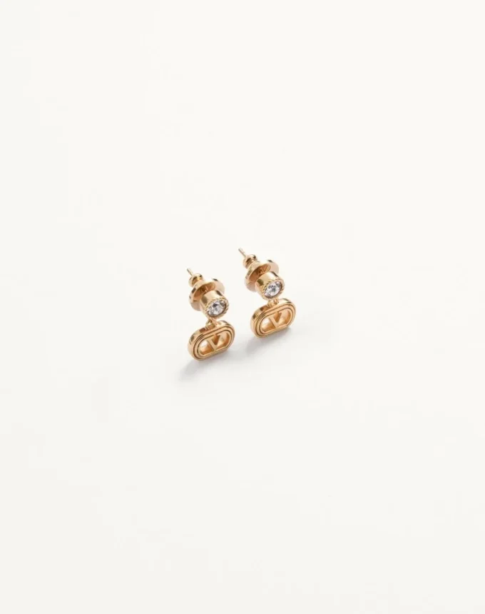 Owalne kolczyki z metalu z kryształami Swarovski® Owalne kolczyki z metalu z kryształami Swarovski®