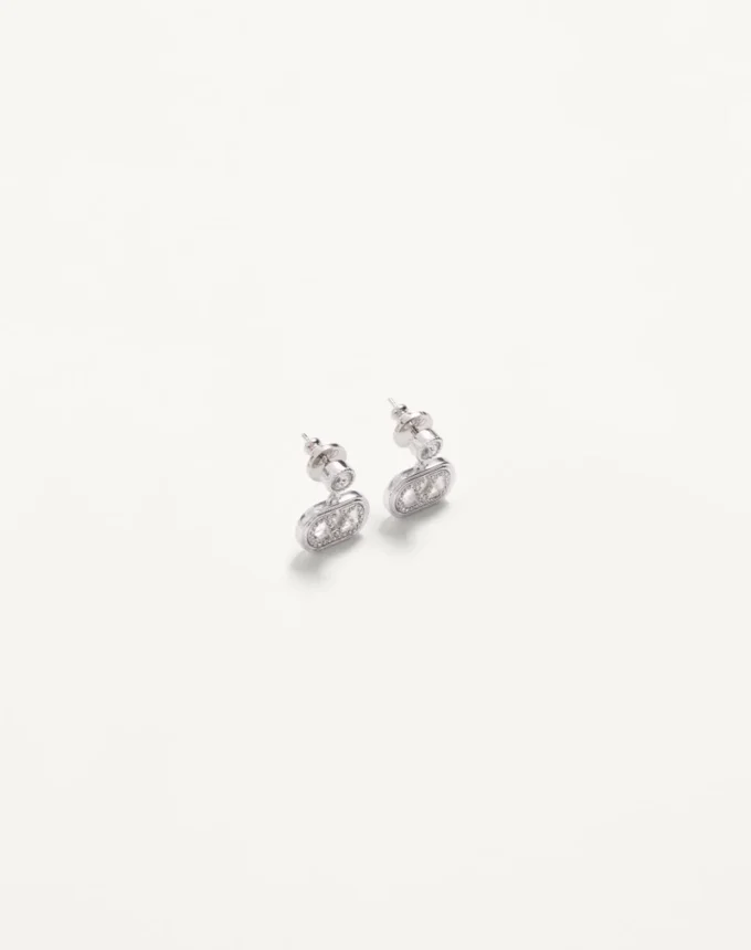 Owalne kolczyki z metalu z kryształami Swarovski®