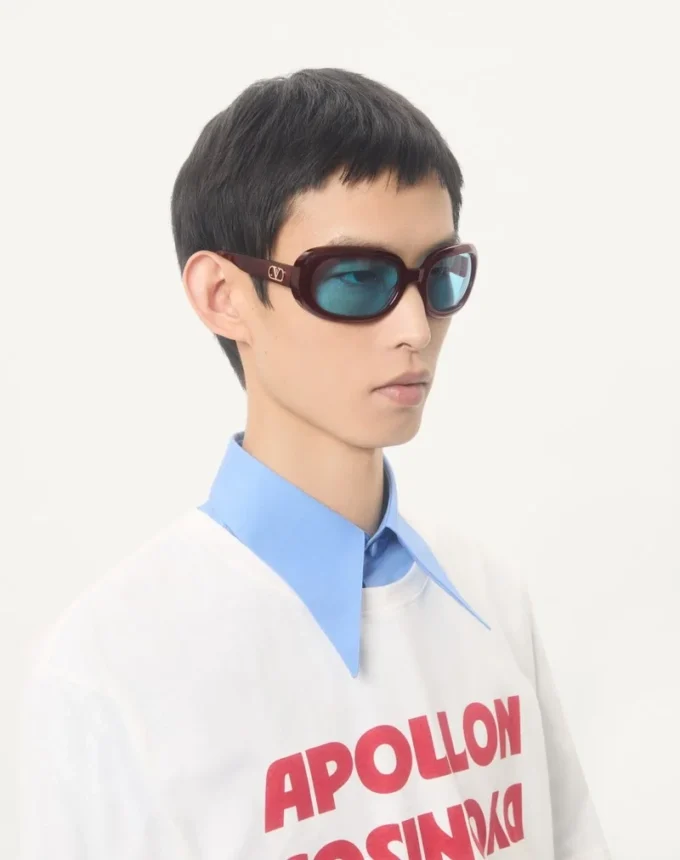 Owalne okulary z oprawkami z acetatu Owalne okulary z oprawkami z acetatu