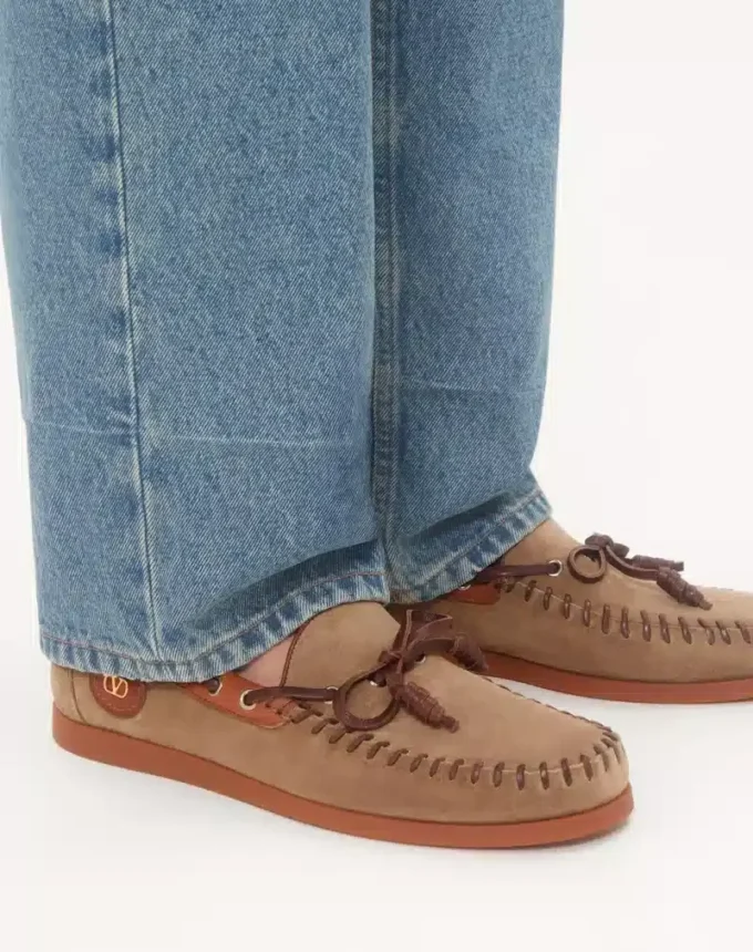 Palm Avenue Buty żeglarskie ze skóry licowej