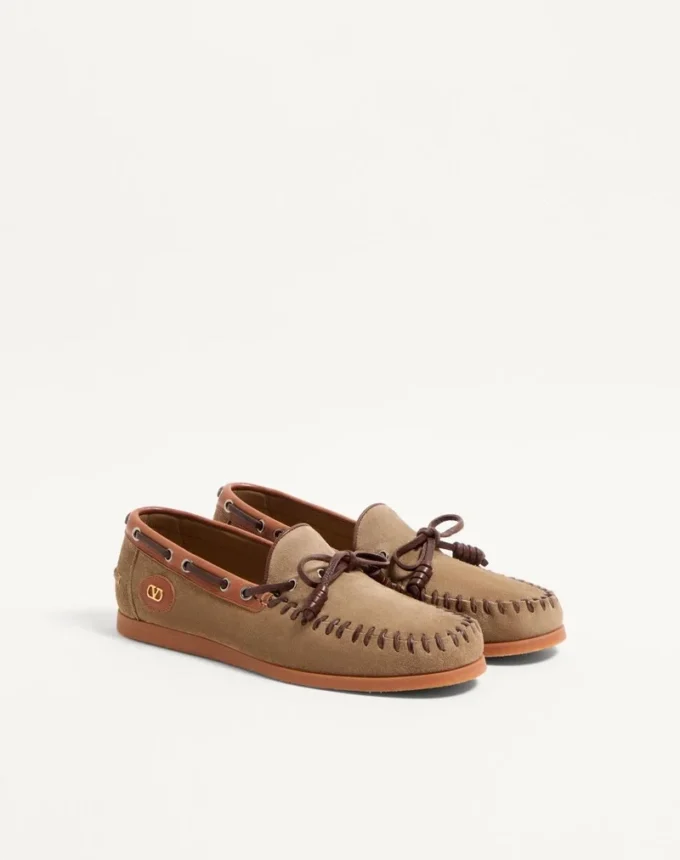 Palm Avenue Buty żeglarskie ze skóry licowej