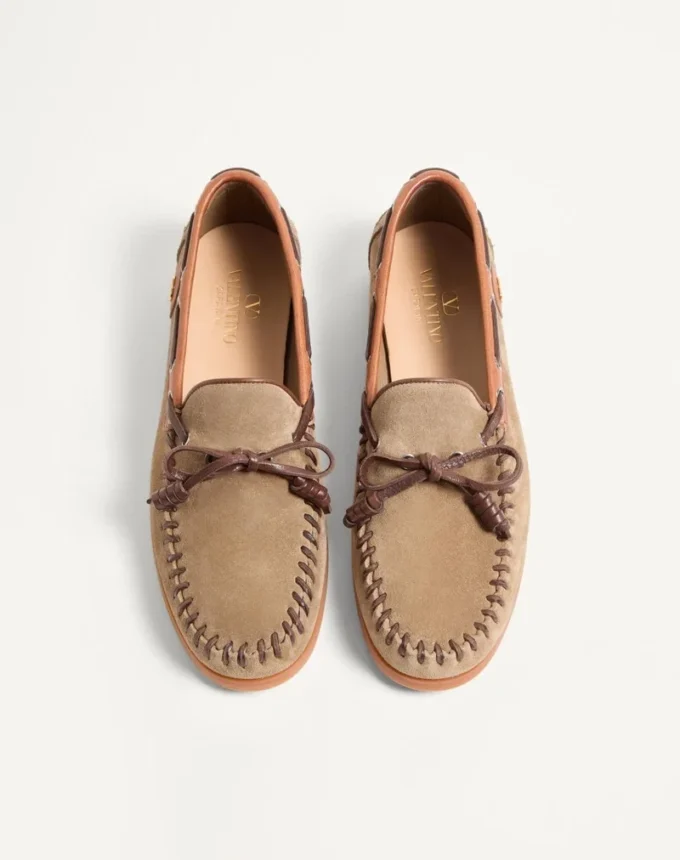 Palm Avenue Buty żeglarskie ze skóry licowej