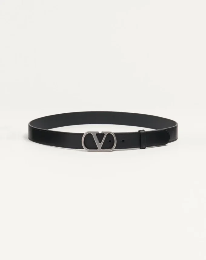 Pasek Vlogo Signature z błyszczącej skóry cielęcej 30 mm Pasek Vlogo Signature z błyszczącej skóry cielęcej 30 mm