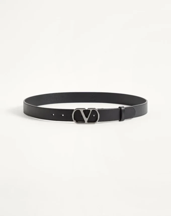 Pasek VLogo Signature z błyszczącej skóry cielęcej 30 mm Pasek VLogo Signature z błyszczącej skóry cielęcej 30 mm
