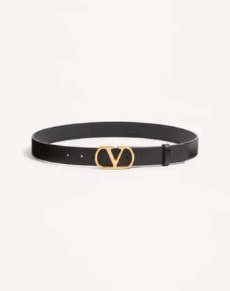 Pasek Vlogo Signature z błyszczącej skóry cielęcej 30 mm Pasek Vlogo Signature z błyszczącej skóry cielęcej 30 mm
