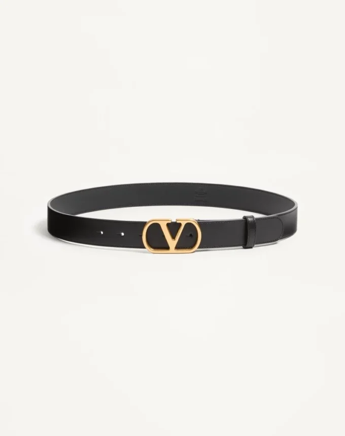 Pasek Vlogo Signature z błyszczącej skóry cielęcej 30 mm Pasek Vlogo Signature z błyszczącej skóry cielęcej 30 mm