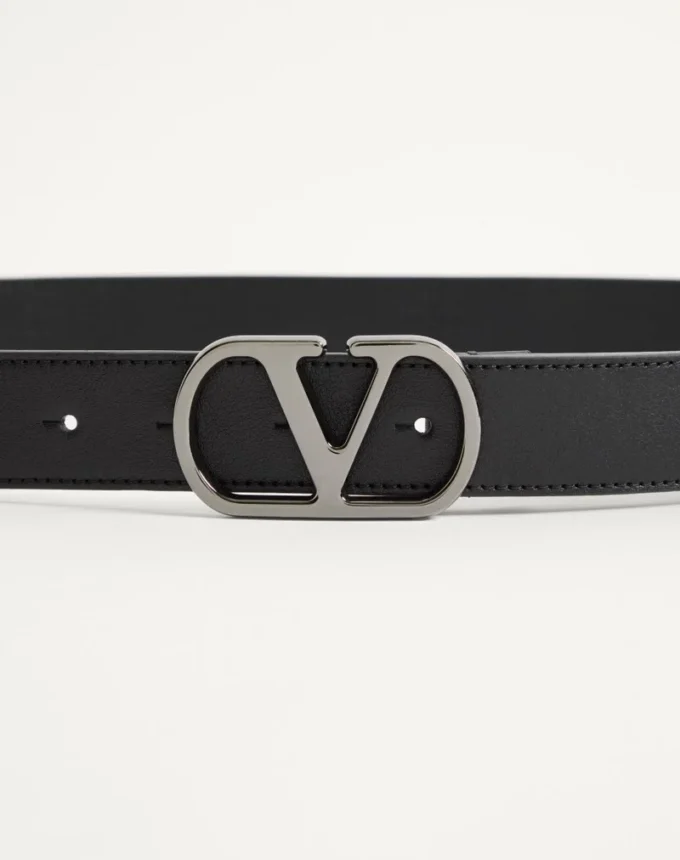 Pasek VLogo Signature z błyszczącej skóry cielęcej 30 mm Pasek VLogo Signature z błyszczącej skóry cielęcej 30 mm