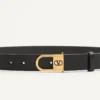 Pasek VLogo Signature z błyszczącej skóry cielęcej 30 mm z emaliowanym logo Pasek VLogo Signature z błyszczącej skóry cielęcej 30 mm z emaliowanym logo