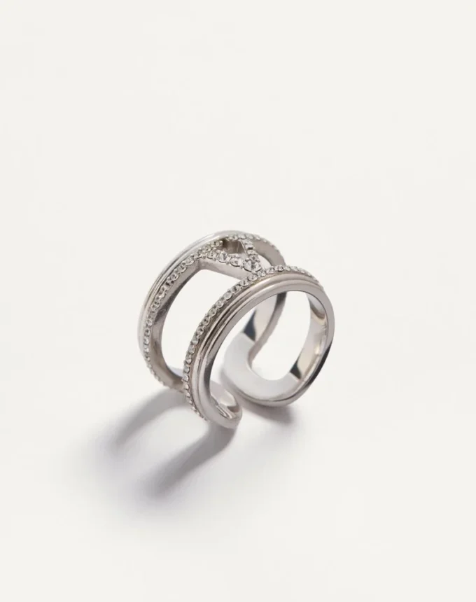 Pierścionek Ovalette z metalu i kryształów Swarovski®