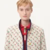 Pikowana kurtka typu caban z nadrukiem Cherryfic Jacquard Pikowana kurtka typu caban z nadrukiem Cherryfic Jacquard