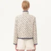 Pikowana kurtka typu caban z nadrukiem Cherryfic Jacquard Pikowana kurtka typu caban z nadrukiem Cherryfic Jacquard