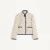 Pikowana kurtka typu caban z nadrukiem Cherryfic Jacquard Pikowana kurtka typu caban z nadrukiem Cherryfic Jacquard