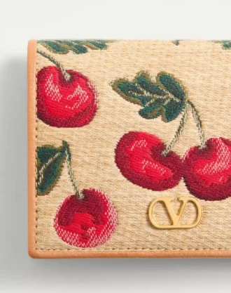 Portfel Vlogo Signature Cherryfic z żakardowej rafia