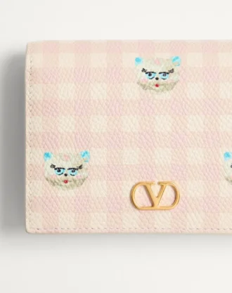 Portfel VLogo Signature z ziarnistej skóry cielęcej Le Chat De La Maison