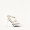 Rockstud Décolleté z laminowanej skóry nappa z kaboszonem i kryształami 100 mm Rockstud Décolleté z laminowanej skóry nappa z kaboszonem i kryształami 100 mm