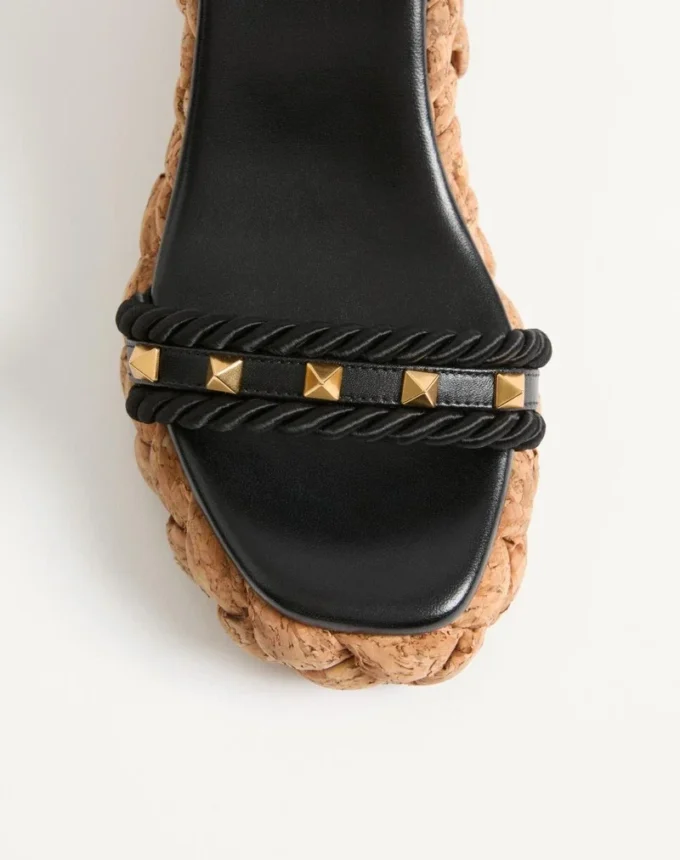ROCKSTUD WEDGE Z SKÓRY CIELĘCEJ 100 MM ROCKSTUD WEDGE Z SKÓRY CIELĘCEJ 100 MM