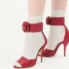 Sandały Drip Rose z koźlej skóry z kryształami 105 mm