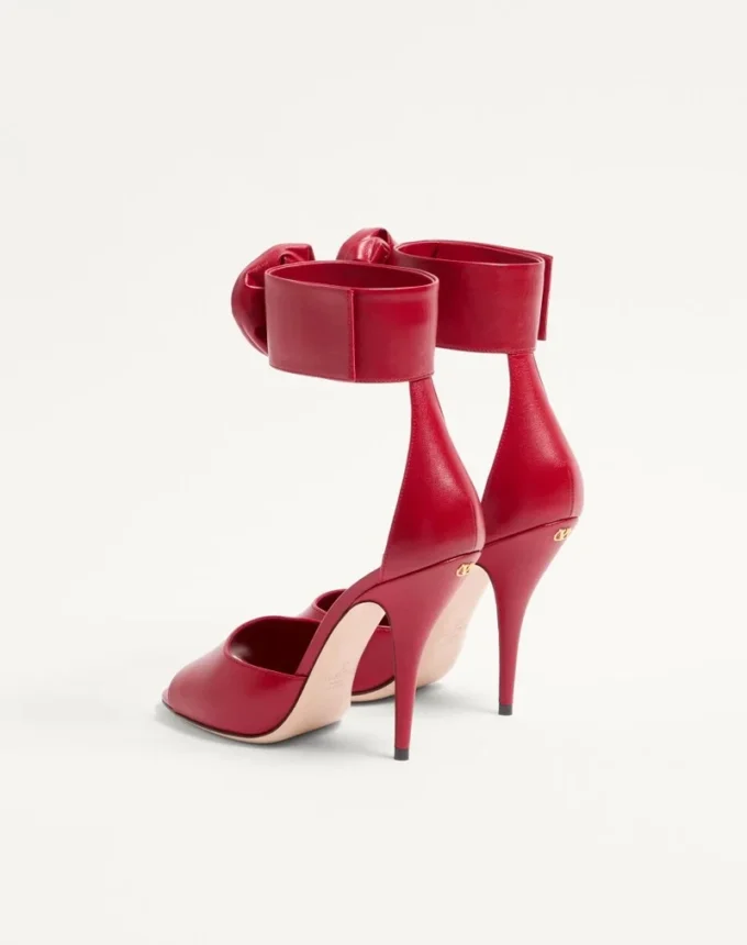 Sandały Drip Rose z koźlej skóry z kryształami 105 mm
