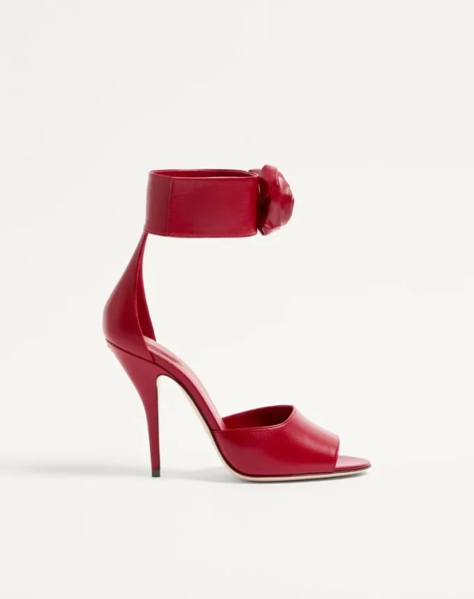 Sandały Drip Rose z koźlej skóry z kryształami 105 mm
