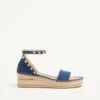 Sandały Rockstud Double Flatform z denimu 55 mm