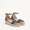 Sandały Rockstud Double Flatform z denimu 55 mm