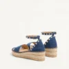 Sandały Rockstud Double Flatform z denimu 55 mm