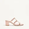 Sandały Rockstud Slide z laminowanej skóry nappa 60 mm
