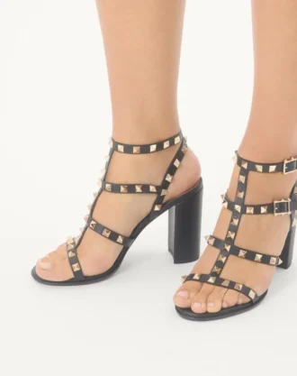 Sandały Rockstud z paskiem wokół kostki 90 mm