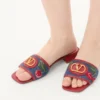 Sandały Vlogo Signature Denim Slide z haftem Cherryfic 20 mm