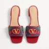 Sandały Vlogo Signature Denim Slide z haftem Cherryfic 20 mm
