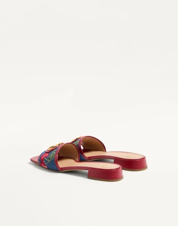 Sandały Vlogo Signature Denim Slide z haftem Cherryfic 20 mm