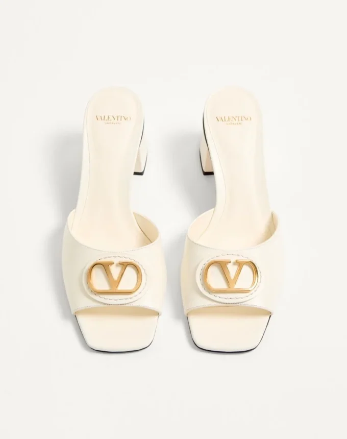 Sandały Vlogo Signature Slide z cielęcej skóry 60 mm Sandały Vlogo Signature Slide z cielęcej skóry 60 mm