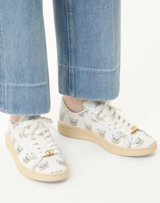 Sneakersy Royco z cielęcej skóry nappa z motywem Le Chat De La Maison Sneakersy Royco z cielęcej skóry nappa z motywem Le Chat De La Maison