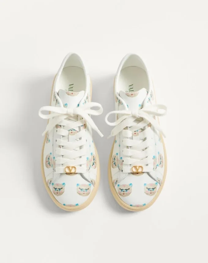 Sneakersy Royco z cielęcej skóry nappa z motywem Le Chat De La Maison Sneakersy Royco z cielęcej skóry nappa z motywem Le Chat De La Maison
