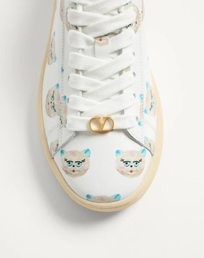 Sneakersy Royco z cielęcej skóry nappa z motywem Le Chat De La Maison Sneakersy Royco z cielęcej skóry nappa z motywem Le Chat De La Maison