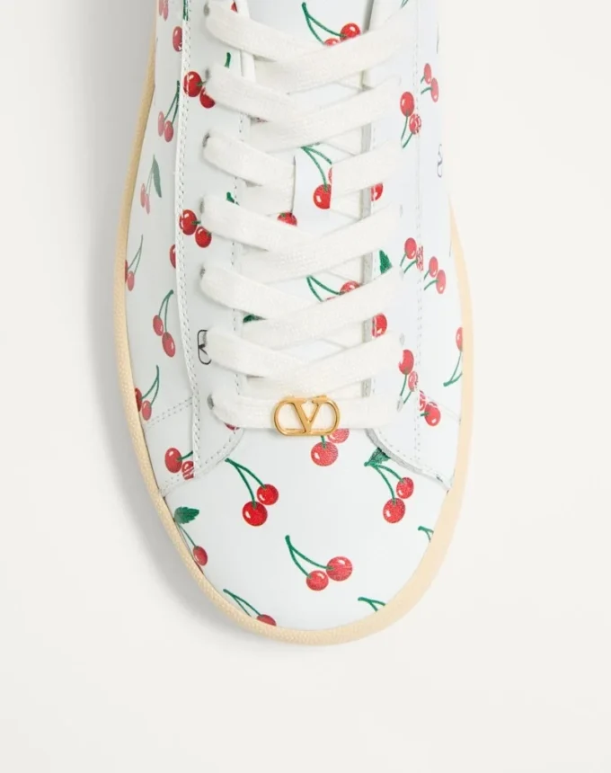 Sneakersy Royco z nappa cielęcej ze wzorem Cherryfic Sneakersy Royco z nappa cielęcej ze wzorem Cherryfic