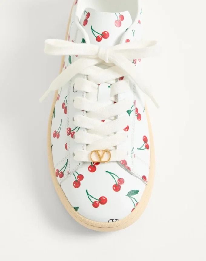 Sneakersy Royco z nappa cielęcej ze wzorem Cherryfic Sneakersy Royco z nappa cielęcej ze wzorem Cherryfic