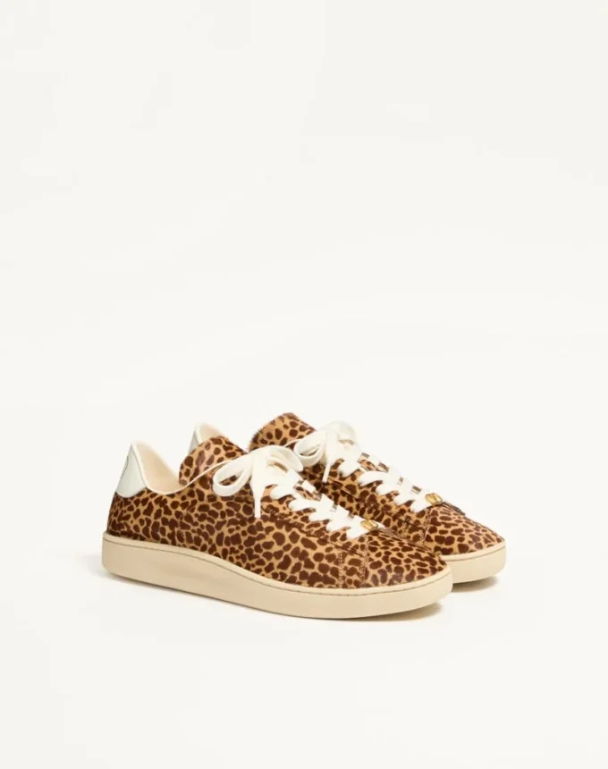 Sneakersy Royco z włosia cielęcego z nadrukiem Fauve Eclat i skóry nappa cielęcej Sneakersy Royco z włosia cielęcego z nadrukiem Fauve Eclat i skóry nappa cielęcej
