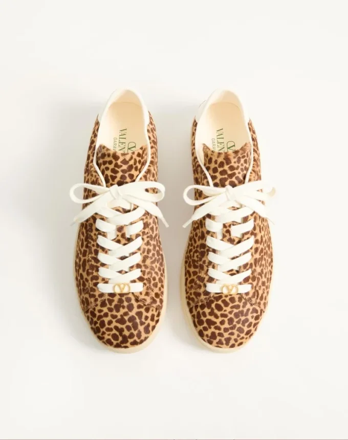 Sneakersy Royco z włosia cielęcego z nadrukiem Fauve Eclat i skóry nappa cielęcej Sneakersy Royco z włosia cielęcego z nadrukiem Fauve Eclat i skóry nappa cielęcej