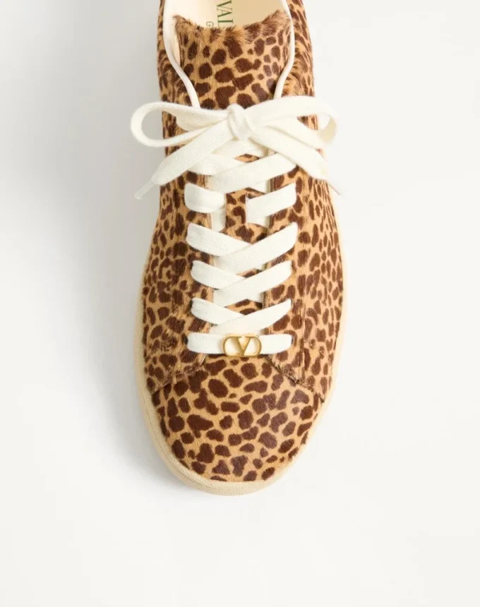Sneakersy Royco z włosia cielęcego z nadrukiem Fauve Eclat i skóry nappa cielęcej Sneakersy Royco z włosia cielęcego z nadrukiem Fauve Eclat i skóry nappa cielęcej