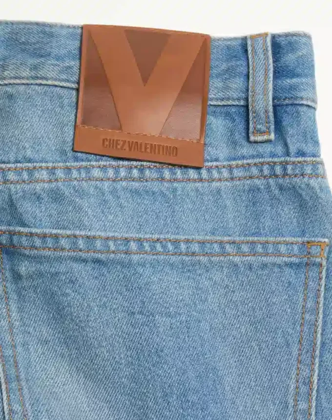 Spodnie jeansowe z żakardowymi wykończeniami Spodnie jeansowe z żakardowymi wykończeniami