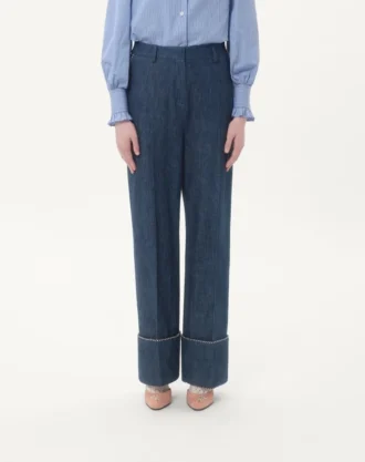 Spodnie z dżinsu chambray